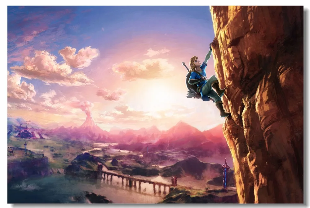 Custom Canvas Wall Mural Zelda Game Poster Legend Of Zelda Breath Of The Wild Wallpaper Bedroom