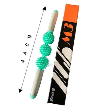 

Gym Muscle Massage Roller Yoga Stick Body Massage Relax Tool Muscle Roller Sticks with 3 Point Spiky Ball