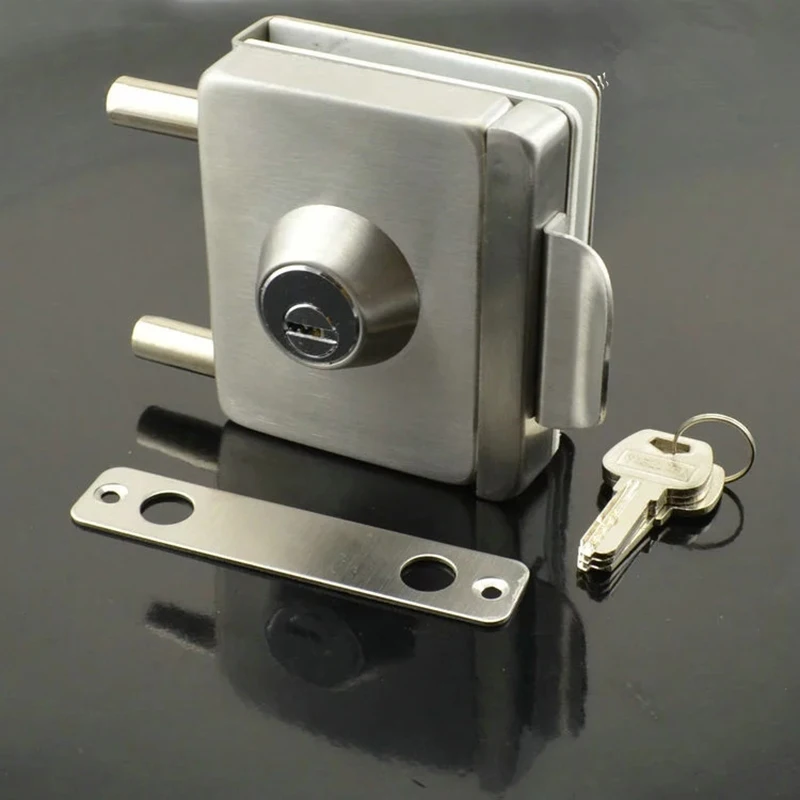 High Quality Stainless Steel Glass Door Locks With Keys No Drilling KF315in Locks from Home