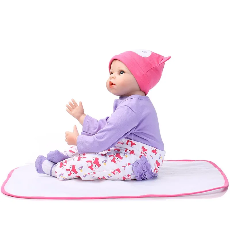 

NPK 22 Inch Lifelike Reborn Newborn Dolls Silicone Realistic Baby Doll Set for Kid Playmate Toy Gift NSV775