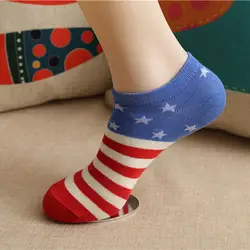 Новые летние хлопковые носки-башмачки с национальным флагом, невидимые тонкие модные разноцветные носки с низким вырезом