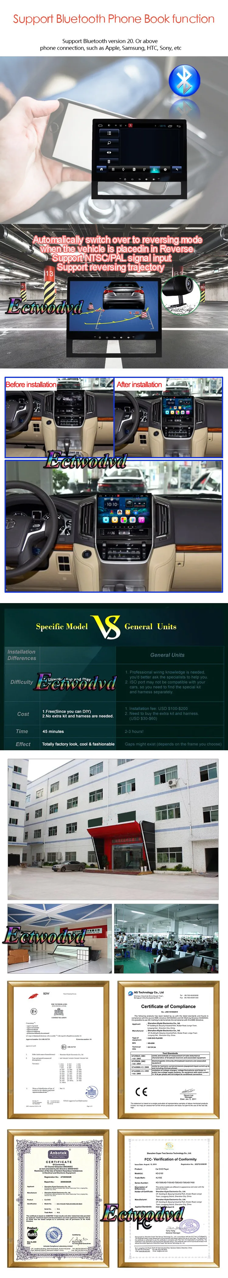 Perfect Ectwodvd 9inch Octa Core Android 8.1 Car DVD GPS Navigation Radio Stereo for Toyota Land Cruiser 200 2016- Car DVD Player 13