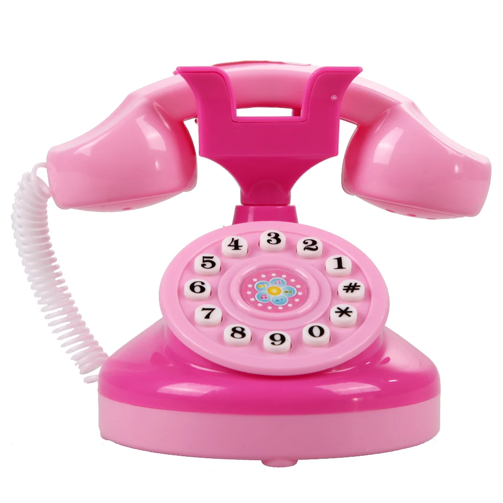 Розовый телефон ролевые игры электронные музыкальные инструменты с голосом и звуком Забавный телефон игрушка дети девочки ИМИТИРОВАННАЯ