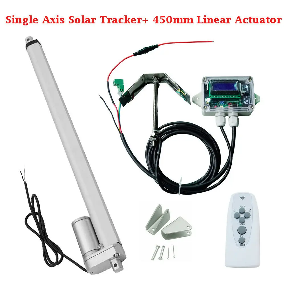 

Single Axis Tracker Solar Panel Tracking System + 450mm Linear Actuator Kit Sun Tracker