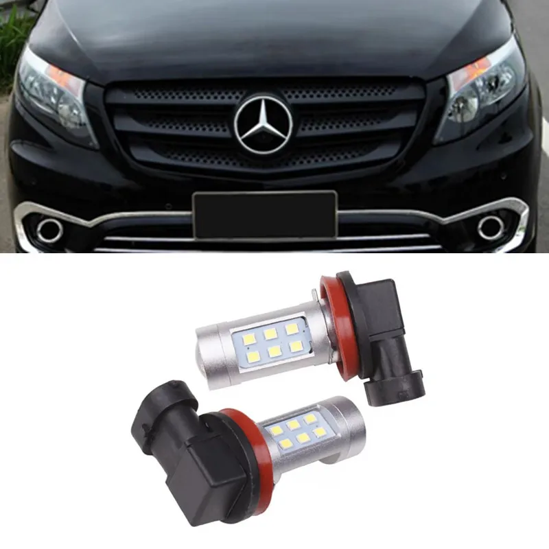 

2x H8 H11 LED Luz de niebla DRL daytime Correr lampara CANbus decodificadores para for Mercedes w211 w212 w164 W221 CLS w219