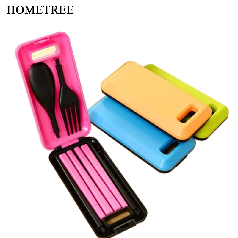

HOMETREE Dinnerware Sets Portable Travel Kids Adult Cutlery Travel Fork Tableware Camping Picnic 1Set Gift For Child Kids H111