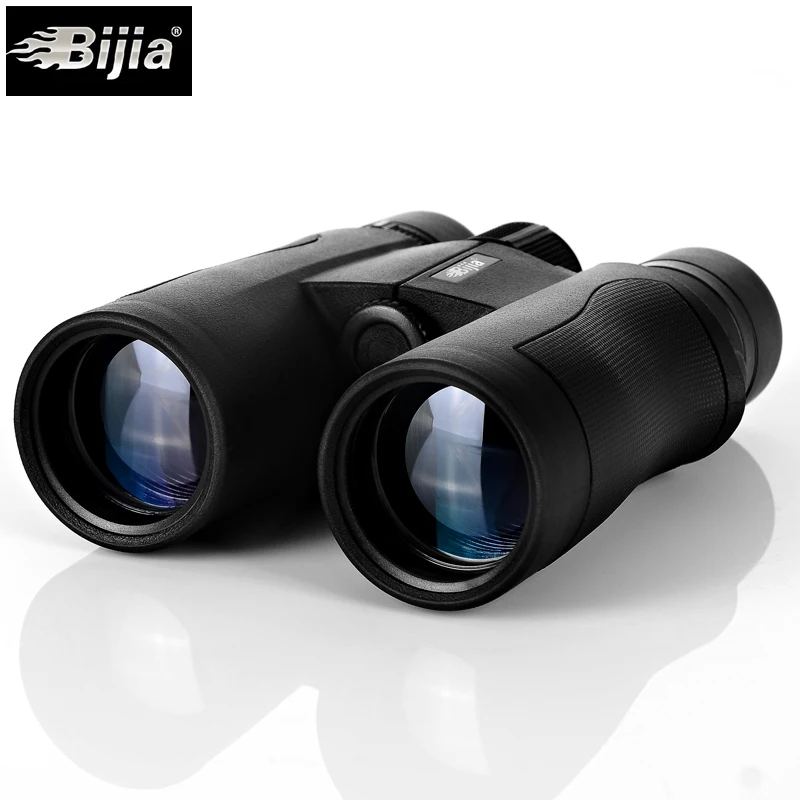 BIJIA 10x42 Военный бинокль жизни Водонепроницаемый высокое Мощность BAK4 Призма HD телескоп черного цвета с шейный ремень для переноски сумка