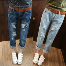 Плюс размер рваные джинсы для женщин джинсовые брюки из Харлана женские брюки джинсы женские mujer