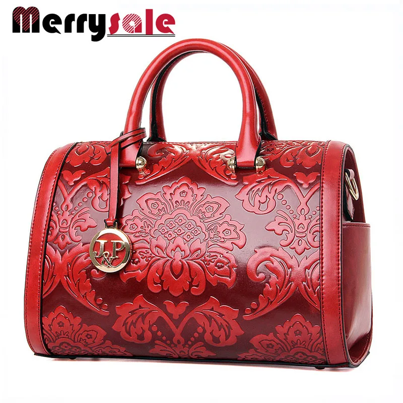 2017 women bag Fashion vintage Floral Embossed Handbags Famous designers brand Shoulder Bags