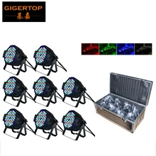 TIPTOP Led PAR ОСВЕЩЕНИЕ Чехлы сценический свет прочные багажные контейнеры 8IN1 с 54x3 W RGBW Led Par Light(красный цвет слоновой кости: 12, Зеленый: 18, синий: 18, белый: 6) 90 V-220 V