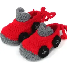 1 пара; модная обувь на мягкой подошве для маленьких мальчиков и девочек; цветная трикотажная обувь ручной работы в форме машины для малышей; детская обувь для кроватки; 11 см
