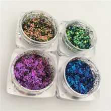 1 коробка хлопья Хамелеон магический эффект хлопья мульти хром пигмент ногтей порошок Блестки для ногтей художественный Гель-лак для ногтей маникюр