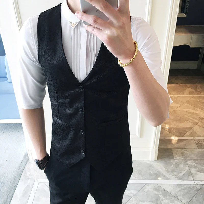 5XL Королевский синий жилет мужской красный для мужчин Slim Fit барокко s цветочный