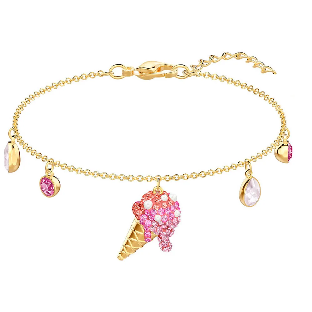 

SWA RO 2019 Mother's Day New NO REGRETS ICE CREAM Bracelet Genuine 1:1 Female Shiny Ruby To Send Mother Girlfriend Jewelry Gift