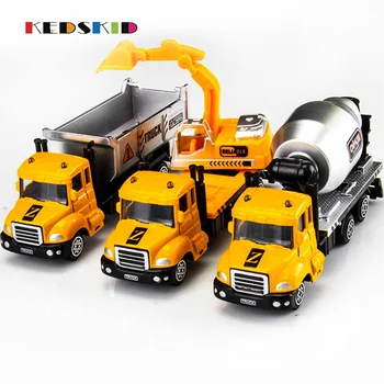 

Cartoon Alloy Engineering vehicle Model Inertia Car Toy Children Baby Education Toys For Color Random
