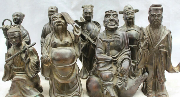 

JP S0524 6" China Bronze Folk FengShui calabash immortal Eight Immortals Statue sculpture Discount 35%