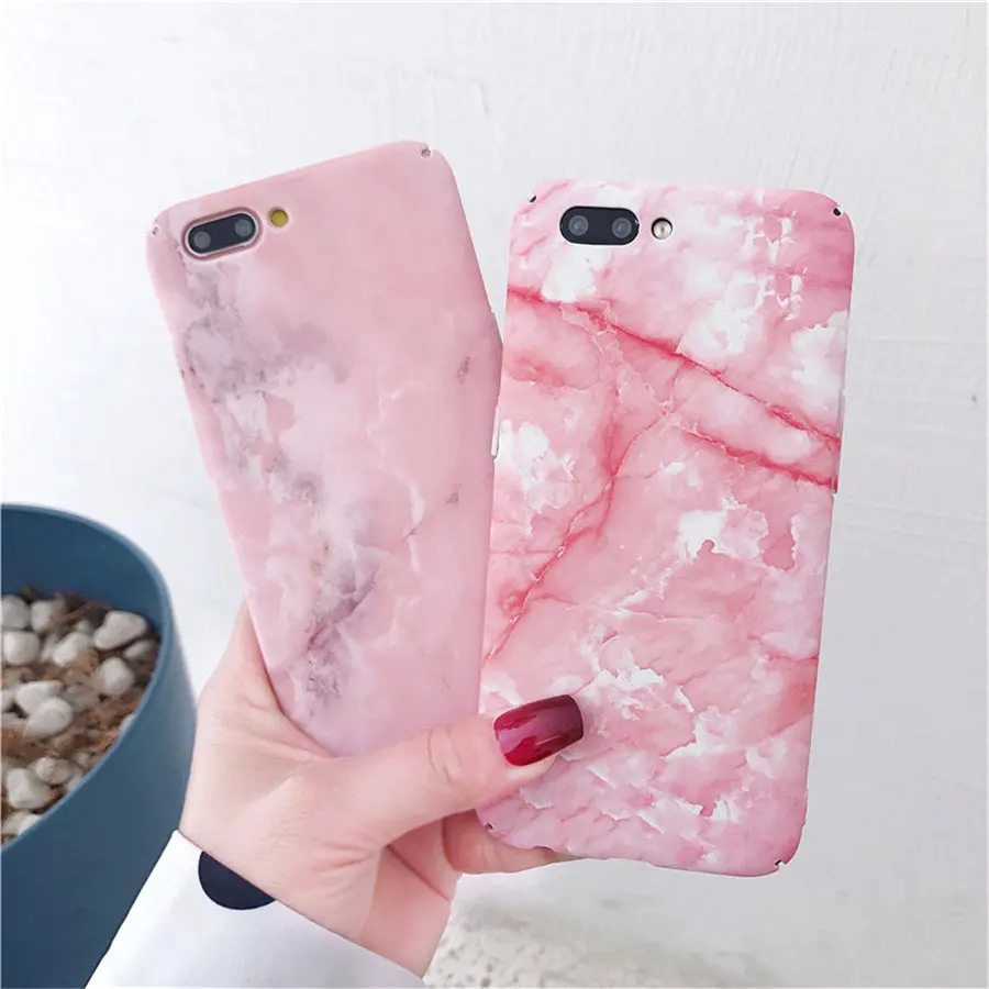 

Fashion Pink Marble Phone Case For iPhone X XR XS Max 6 6S 7 8 Plus Cases Frosted Hard PC Back Cover For iPhone 8 8Plus Fundas