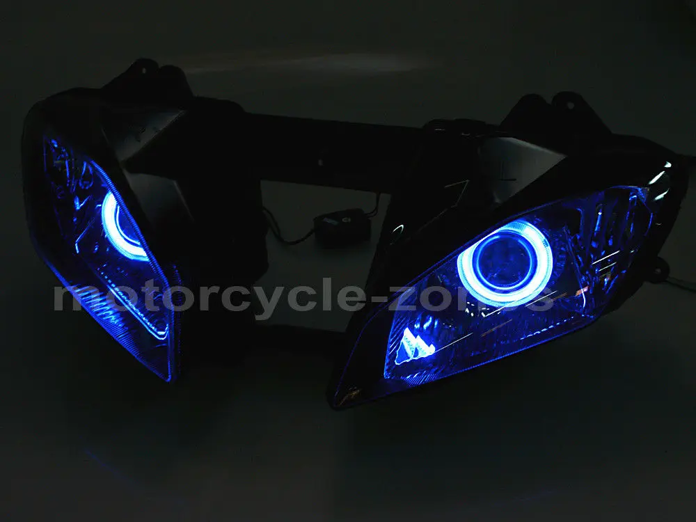 Передняя фара для мотоцикла HID Белый Ангел синий Демон глаза для Yamaha YZF R6 2008- 2010 2011 2012 2013