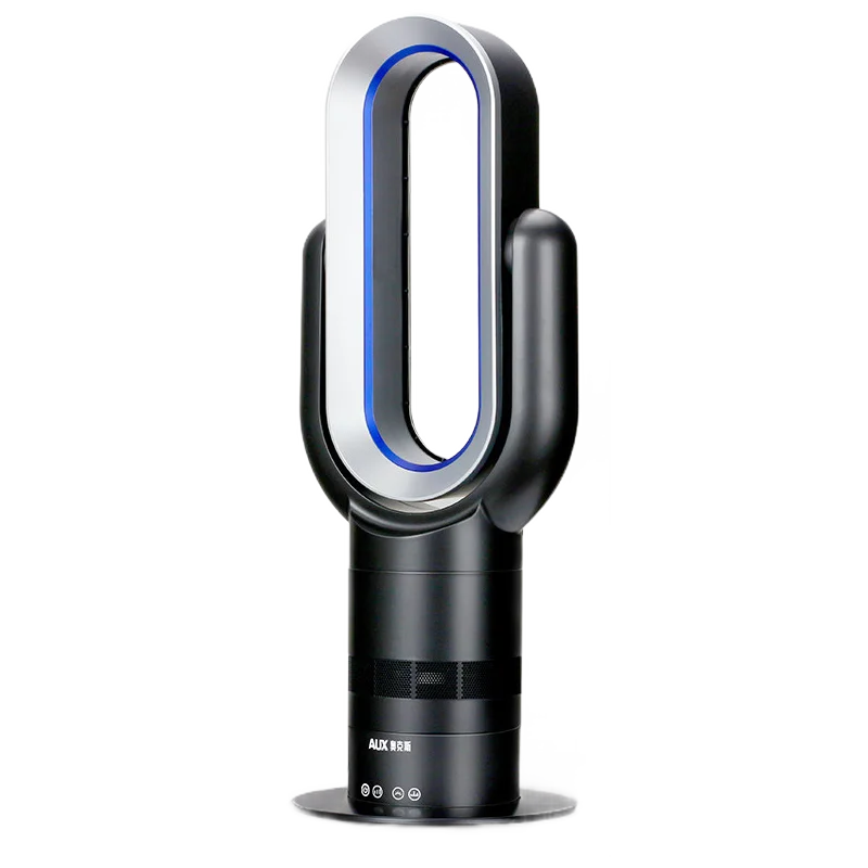 Electric Fan Bladeless Fan Desktop Blower Vertical Heater Blower Household Mute Cool and Warm Remote Control Timing 10 Speeds - Цвет: Черный