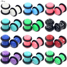 Alisouy 2 шт Ультрафиолетовый акриловый инструмент для ушей туннельная вилка Конус Носилки набор складные светящиеся беруши пирсинг ювелирные изделия для тела 1,6 мм-10 мм