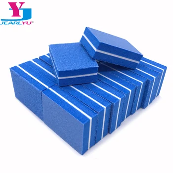 

100 X New Mini Sponge Professional Nail Files Blue Sanderpaper Buffer Block Sanding Nails Tips File Slim Crescent Grit 100/180