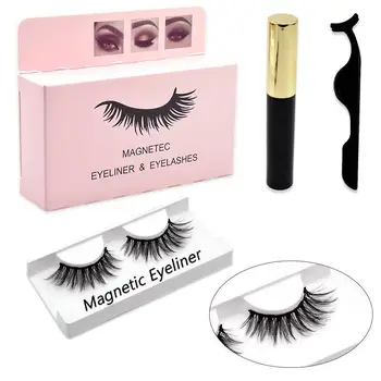 

Magnet Eyelashes Magnetic Eyeliner & Magnetic False Eyelashes & Tweezer Set Waterproof Long Lasting Eyeliner False Eyelashes