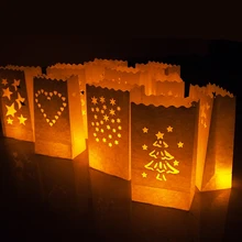 20 шт., бумажный праздничный фонарь, сумка для свечей, уличное освещение, свечи для свадебных украшений, вечеринок, 10 узоров