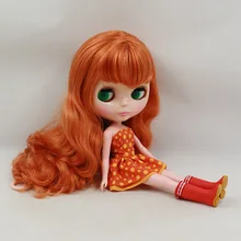 Цена Обнаженная кукла Blyth, медные длинные волосы Заводская кукла Модная Кукла подходит для DIY Изменить игрушка BJD для девочек