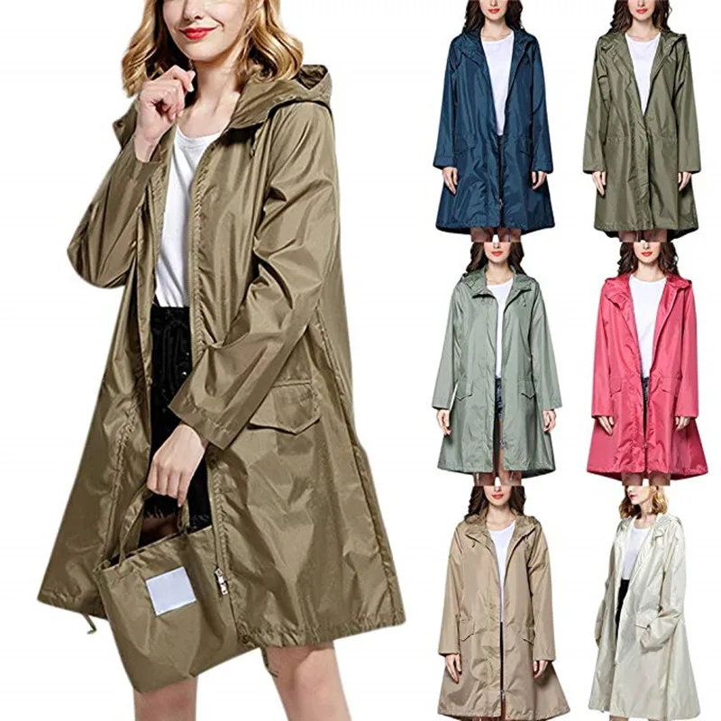 Long Thin Raincoat Women Men Waterproof hood Light Rain Coat Ponchos ...