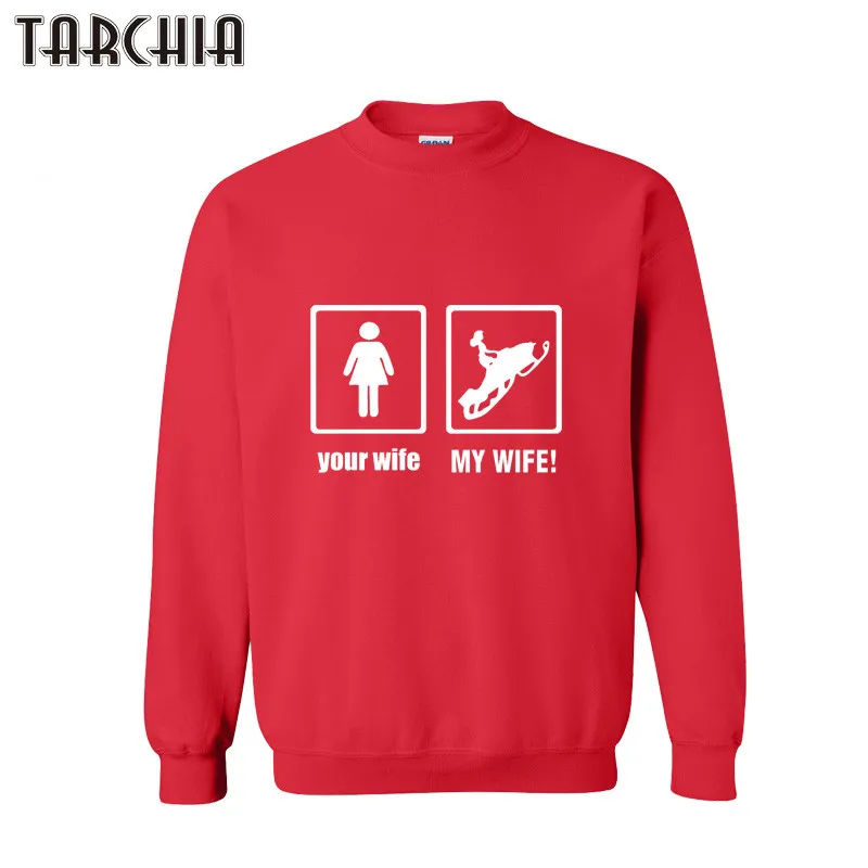 Толстовка TARCHIA Мужская для фитнеса брендовая одежда с принтом жены и моей пуловер