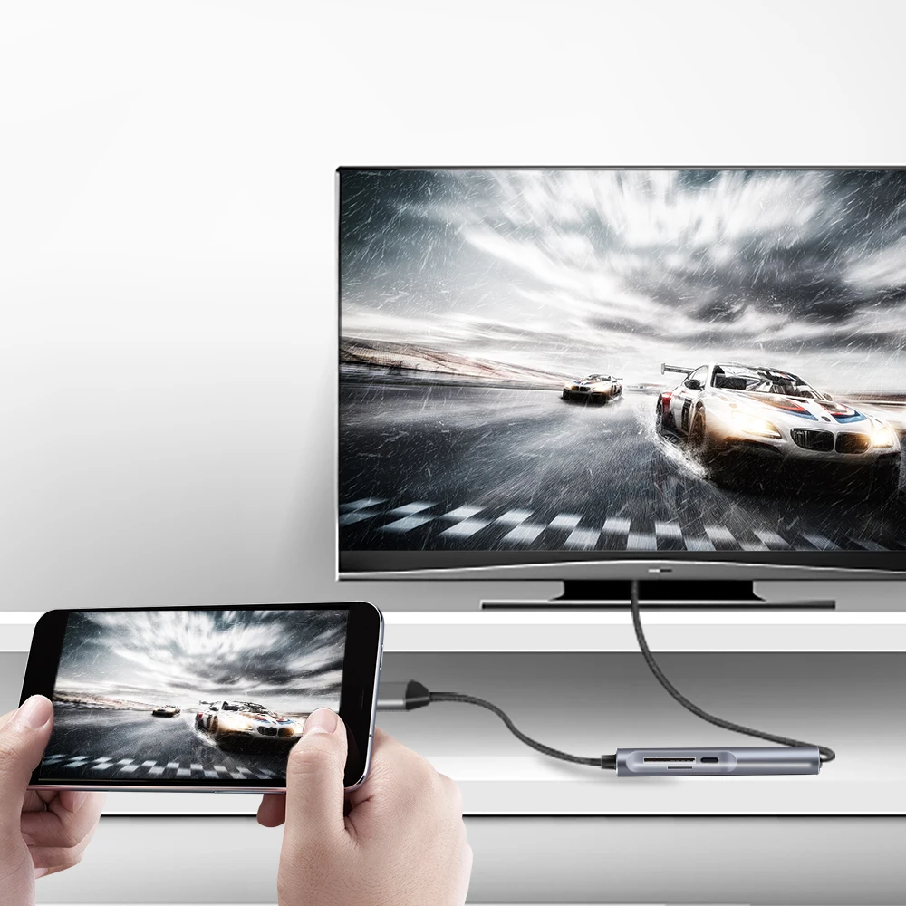 OTG кардридер с USB C на HDMI A зарядным портом для Huawei Mate 20 p30 p20/pro Samsung galaxy s8 s9 s10/plus
