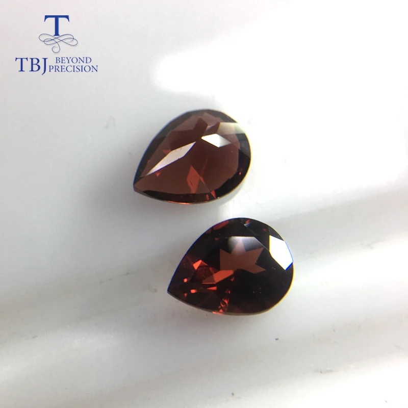Tbj , Natural red Mozambique loose gemstone pear 7*9 mm 3.75ct two piece one set for silver gemstone jewelry usd22.99/set .