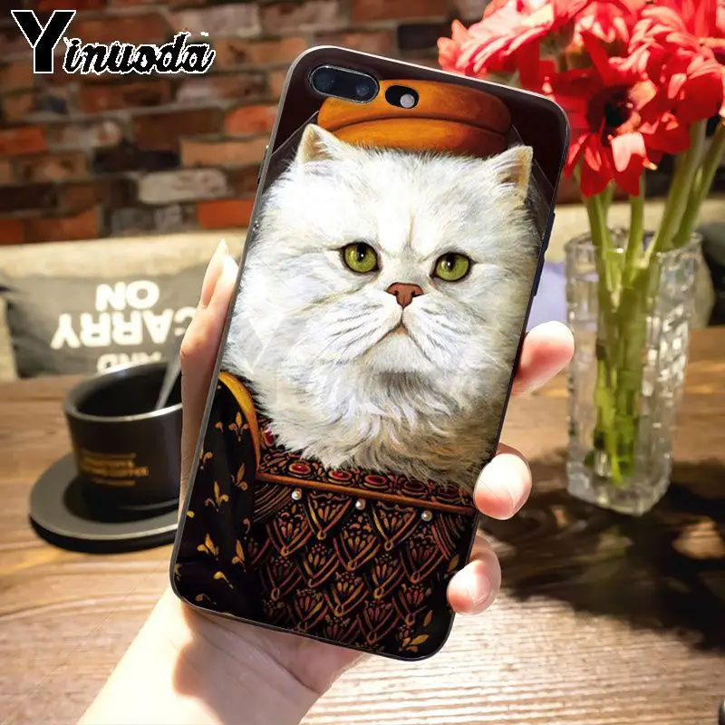 Мягкий чехол Yinuoda в стиле ретро с котом для iPhone 8 7 6 6S Plus X 5S 11pro SE xs max xr|Бамперы| |
