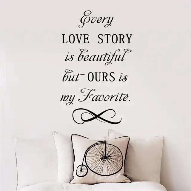Love Story Is Beautiful Creative Quotes Wall Sticker Poster