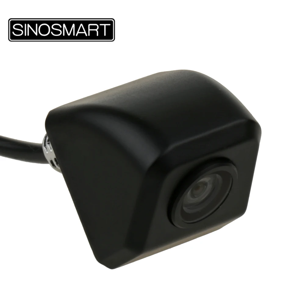 SINOSMART Universal Parking Reversing Backup Camera for Car Vehicle Stainless Metal Chrome Black Small Size