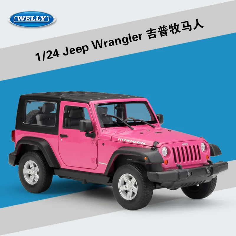 

WELLY 1:24 Scale Diecast Car 2007 Jeep Wrangler Metal Toy Car Alloy Classic Jeep Model Car Kid Toy Vehicle Gift Cars Collection