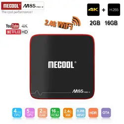 Mecool M8S PRO W Smart S905W quad core Smart ТВ коробке 2 ГБ Оперативная память 16 ГБ Встроенная память 2,4 GWifi телеприставки русский Склад быстрая доставка