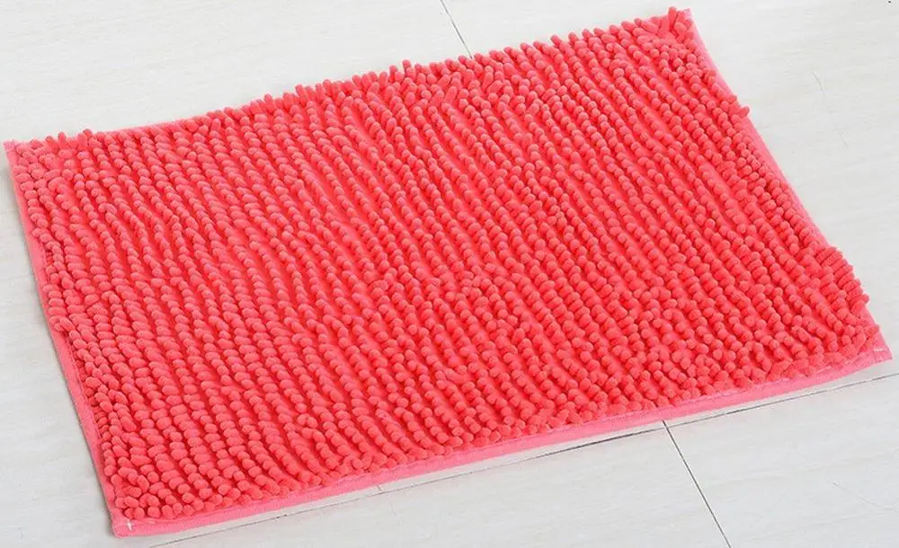 40*60 см нескользящий коврик для ванной из микрофибры, синель, коврики для ванной комнаты, коврик для душа, очень мягкий - Цвет: OrangeRed