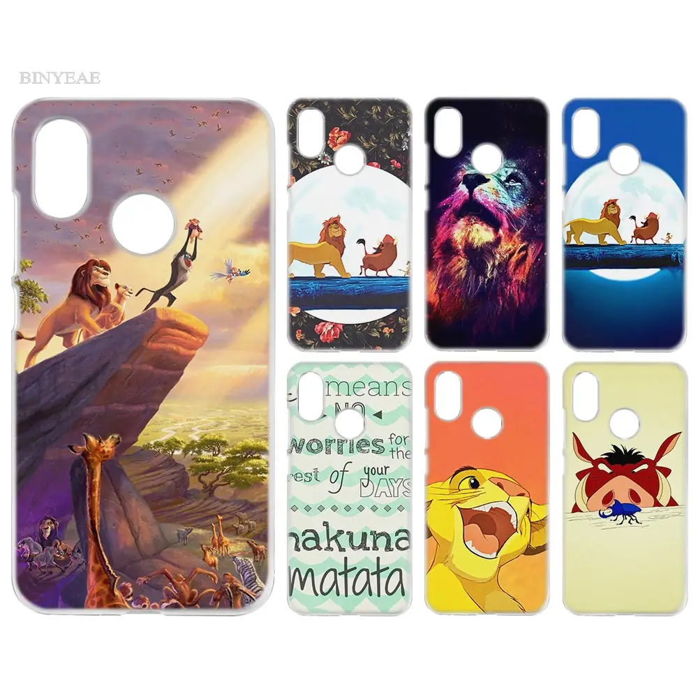 

BINYEAE Case Cover Clear Hard PC Plastic for Xiaomi Redmi Note 4 4X 5 Plus A1 S2 A2 8 SE Hakuna Matata Lion King
