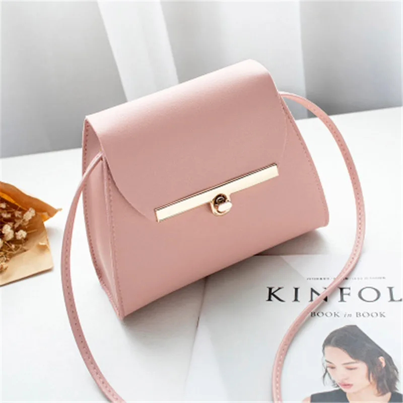 Puimentiua Flap Shoulder PU Leather Bags for Women Girl Simple Pure Mini Messenger Chest Bag Cross body Handbags bolsa feminina