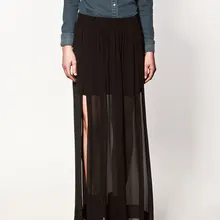 Женская модная шифоновая элегантная шифоновая юбка с разрезом до бедра с обеих сторон