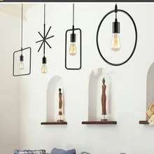 Modern black cage pendant lights iron minimalist retro Scandinavian loft pyramid pendant lamp metal Hanging Lamp E27 Indoor black iron candle pendant lights loft vintage antique art deco sconce pendant hanging lamp fixture lampadari acciaio tree branch