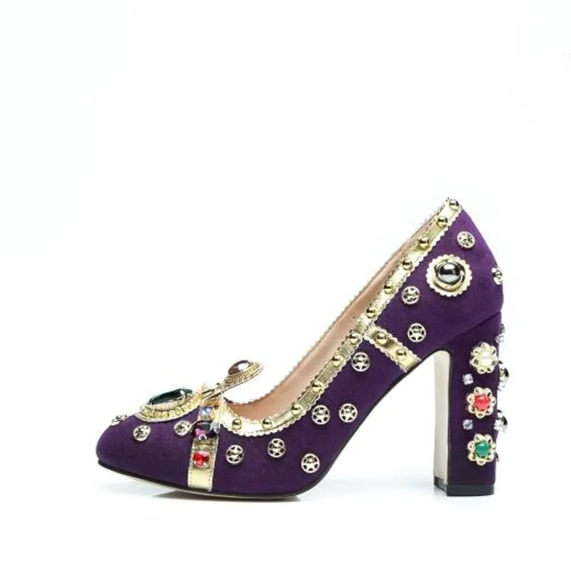 Knsvvli новые массивные Обувь на высоком каблуке Для женщин туфли полностью Стразы шипованные Обувь для подиума с украшением в виде кристаллов Свадебная женская обувь zapatos mujer