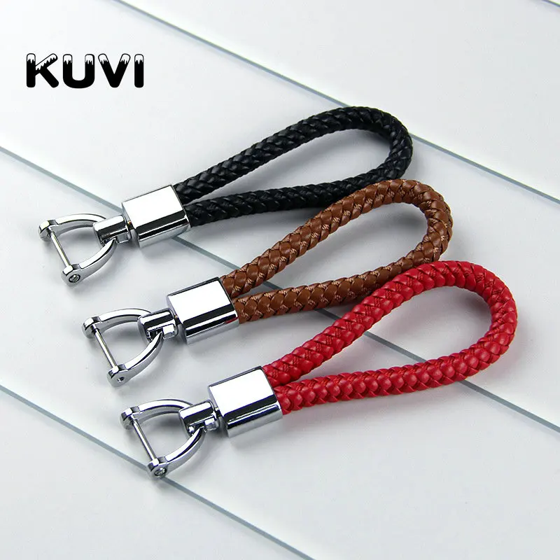 

Metal+Pu Leather Braided Auto Keyring Holder gift for BMW Benz VW Audi KIA Mazda Porsche MG Hyundai Suzuki Lexus