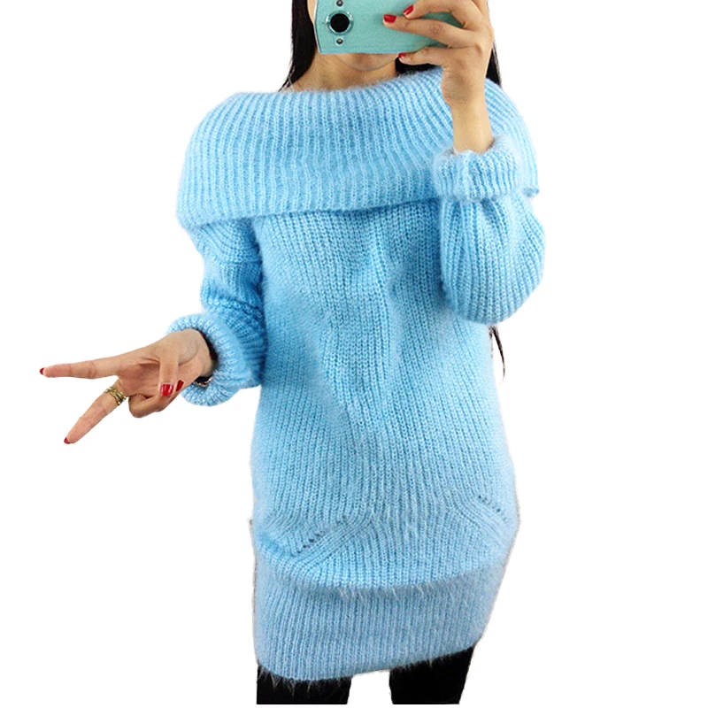 Image 2016 Women Sweaters And Pullovers Hot off shoulder Sweater Women Winter turtleneck sweater slim long pullover sweater knitwear