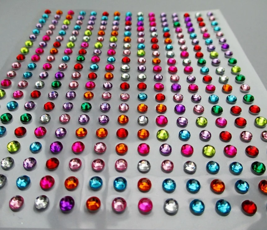 Buy 15sheet 300pcs/sheet 4mm colorful Crystal/ Pearl
