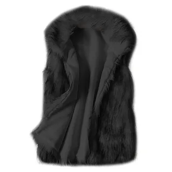 

Coat Overcoat Women Autumn Winter 2019 Lady Jacket Wool Vest Stand Collar Faux Fur Vest Coat Abrigo Mujer manteau femme hiver