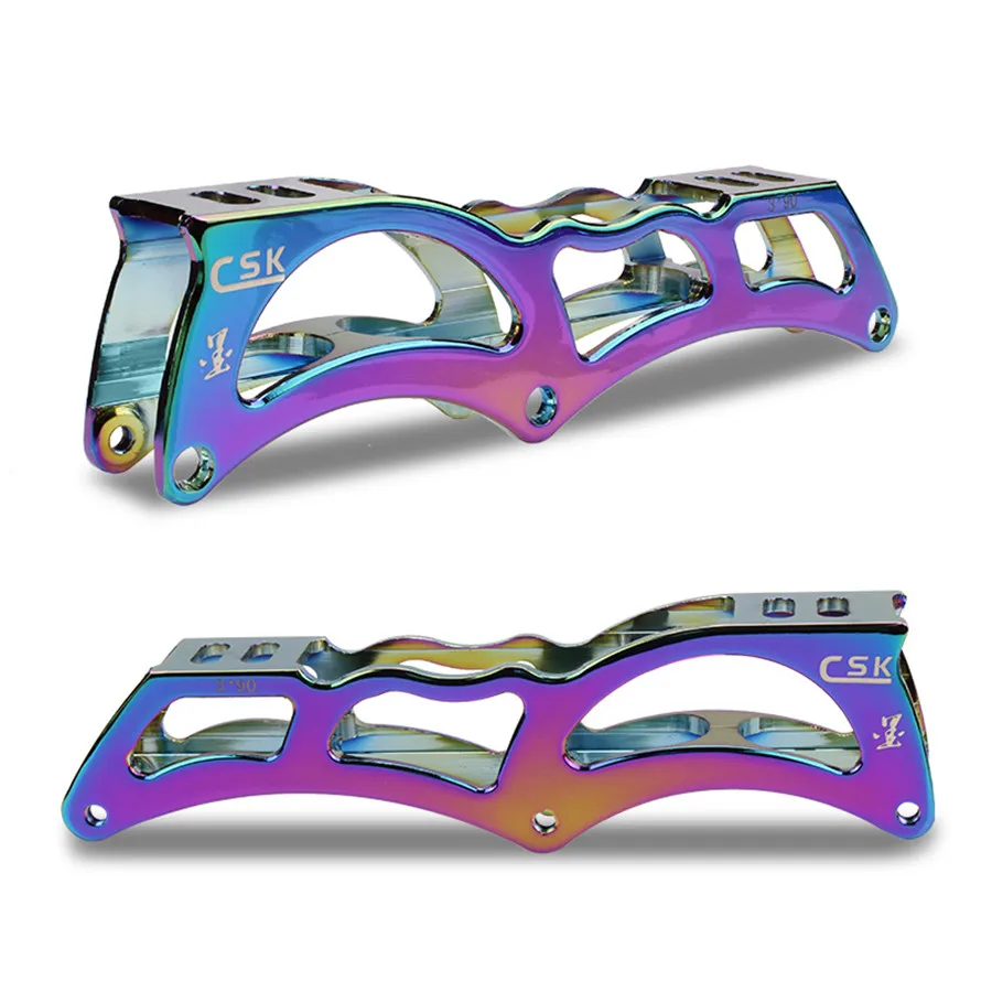 3*90/100/110mm Speed Inline Skate Frames 165mm Distance Rainbow