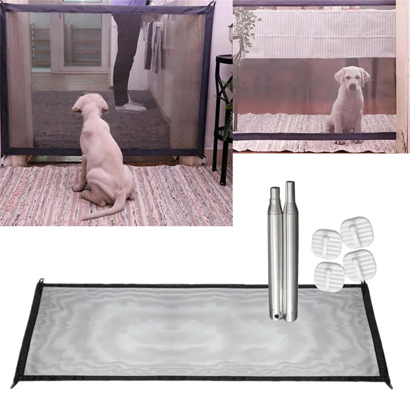 

Dog Fences Magic Gate Portable Folding Safety Guard For Pets Dog Cat Isolated Gauze Home Door Pet Isolated Network