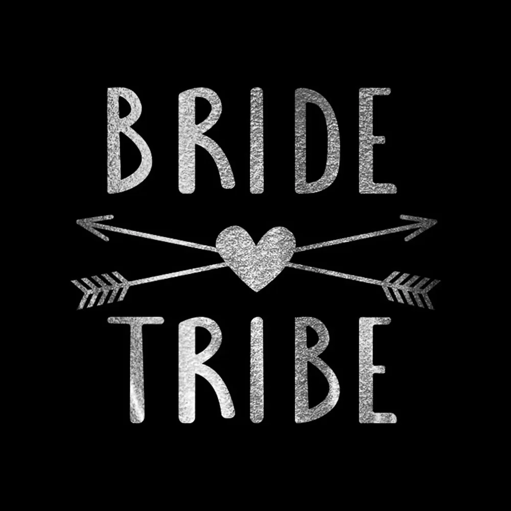 10 шт. Серебряная команда надпись «Bride Tribe» жениха с принтами "Отряд временные татуировки наклейки для свадебной вечеринки вечерние декоративные аксессуары для душа невесты